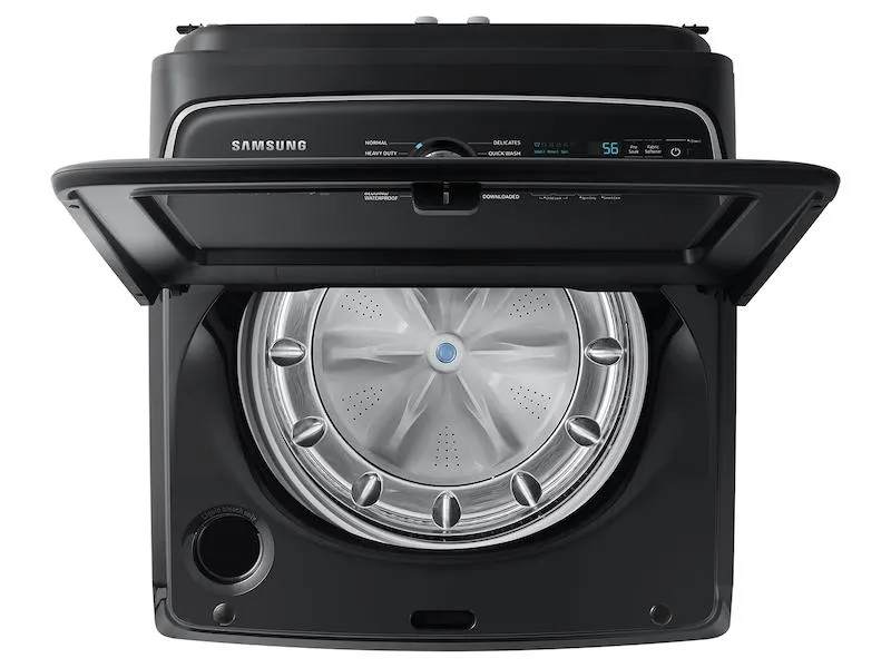 Samsung WA55CG7100AV 5.5 Cu. Ft. Extra-Large Capacity Smart Top Load Washer With Super Speed Wash In Brushed Black