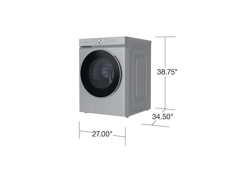 Samsung WF53BB8900AT Bespoke 5.3 Cu. Ft. Ultra Capacity Front Load Washer With Ai Optiwash&#8482; And Auto Dispense In Silver Steel