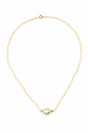 Instant Savings Deal Hot Pick Deal Gold Natural Keshi Pearl Necklace