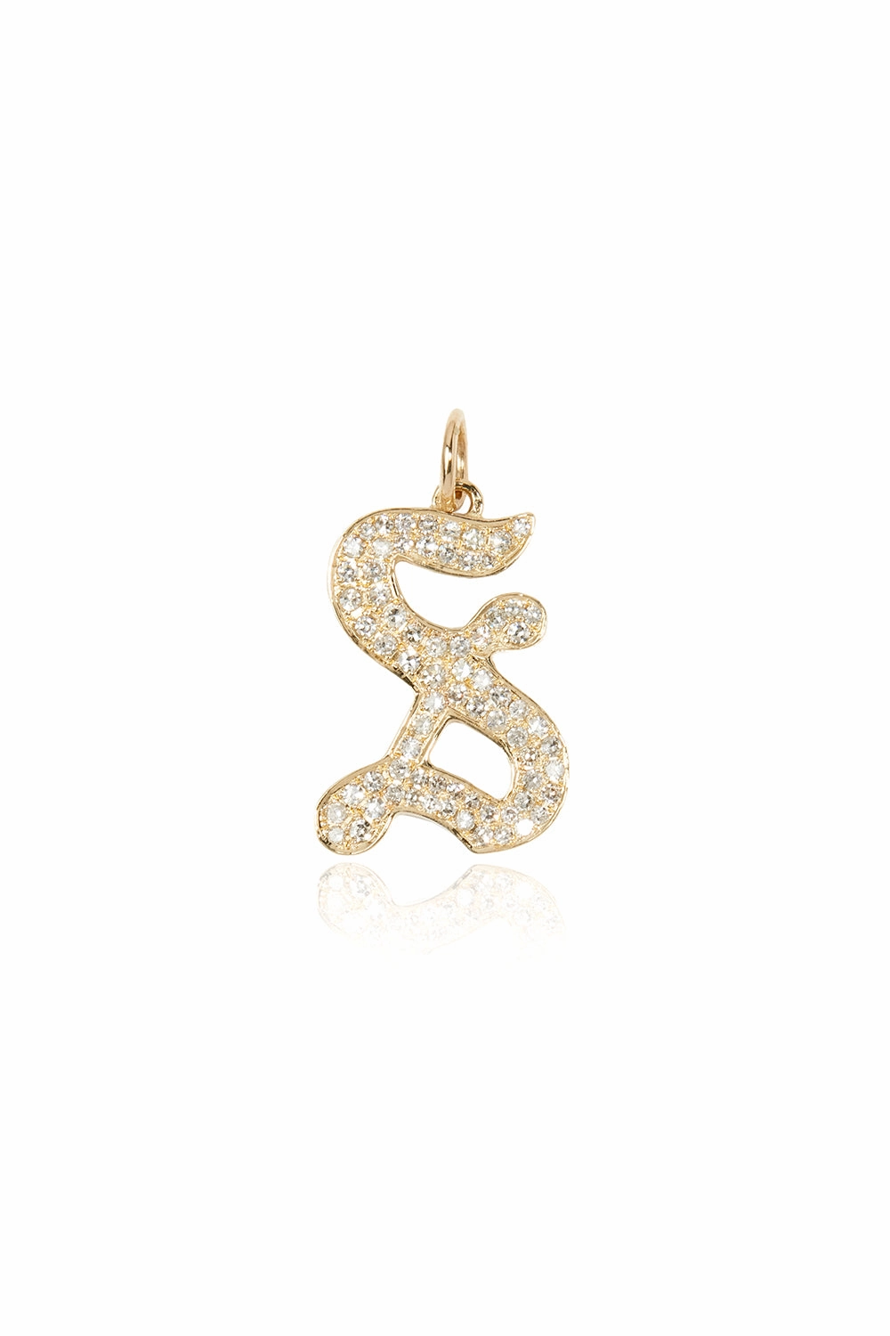 Shop & Grab Savings Gothic Initial Diamond Pav Pendant