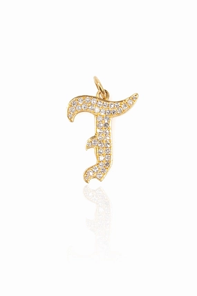 Gothic Initial Diamond Pav Pendant Must-Have Gift Ideas Last Chance Steal