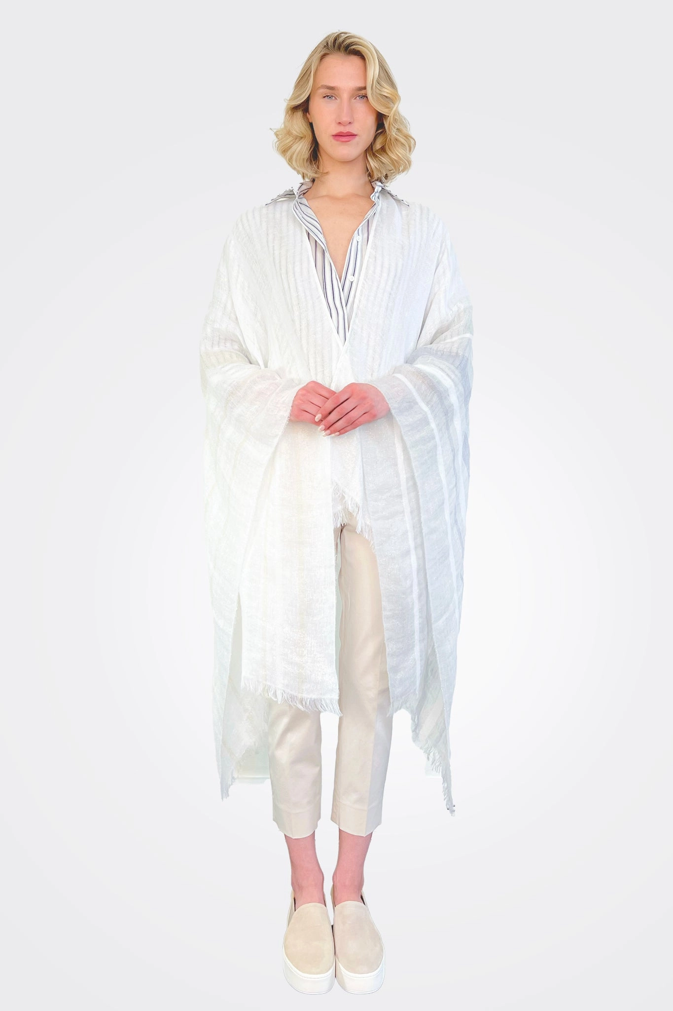 Linen Scarf - Subtle Stripe Shop Hot Picks