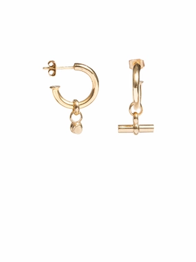 Trending Deals Today Ts Small Gold Hoop T-Bar Earrings
