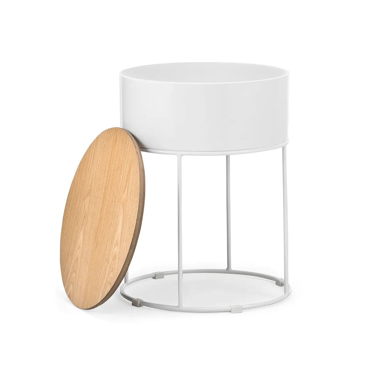 Scandinavian Round Storage Side Table