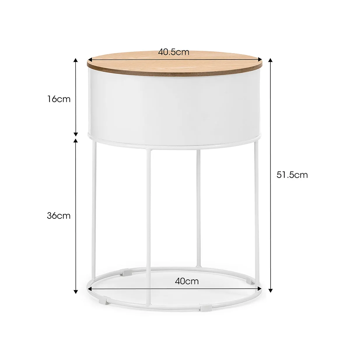 Scandinavian Round Storage Side Table