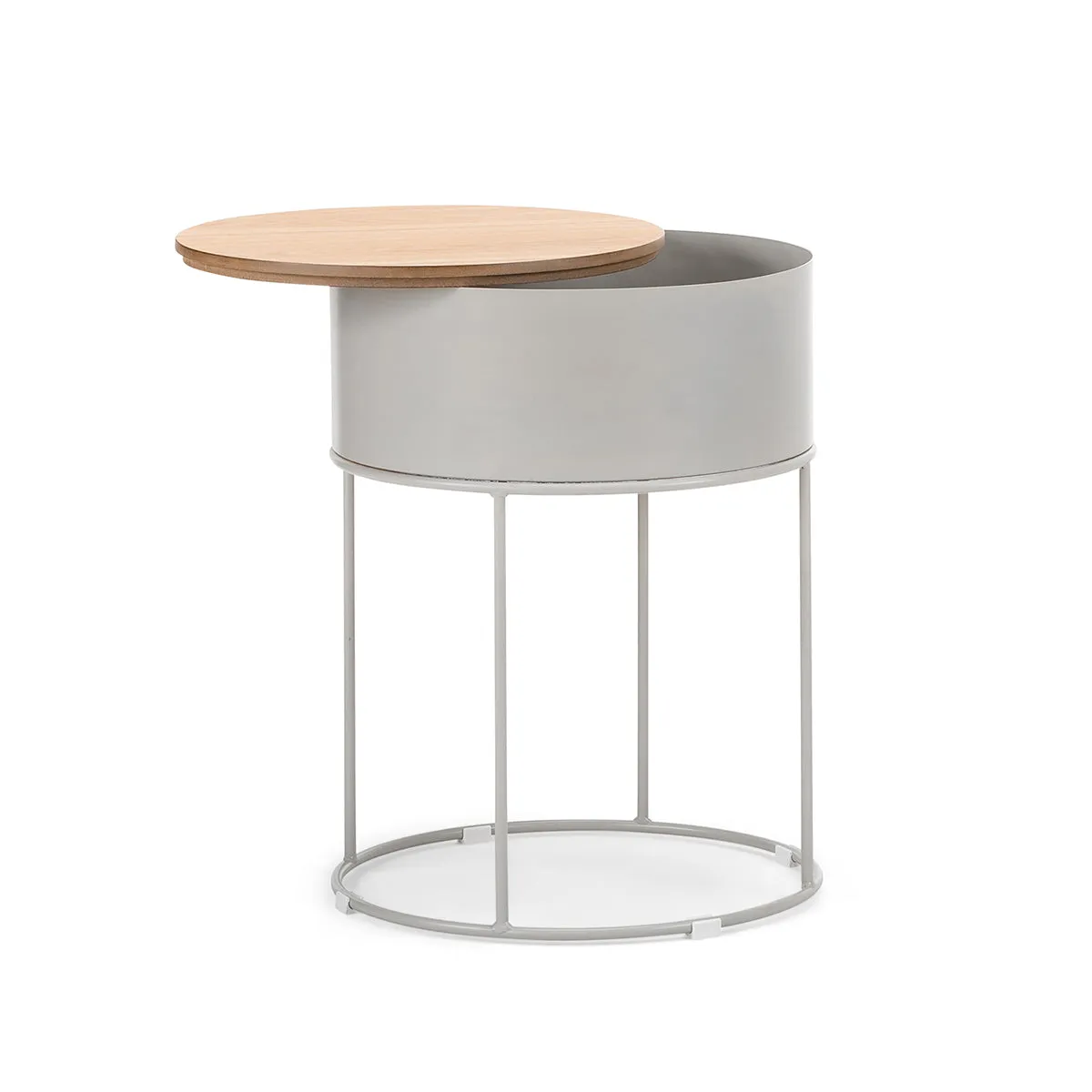 Scandinavian Round Storage Side Table