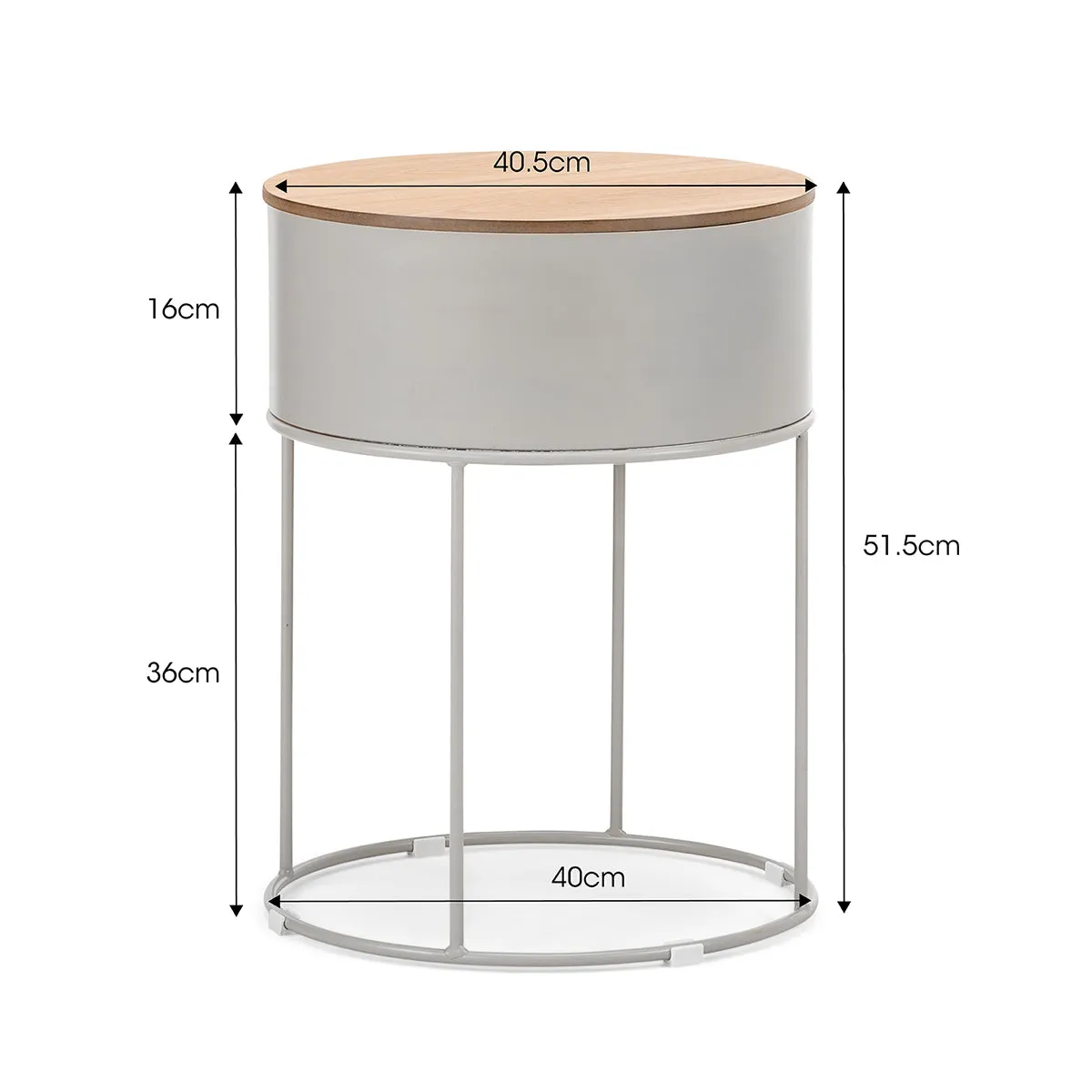 Scandinavian Round Storage Side Table