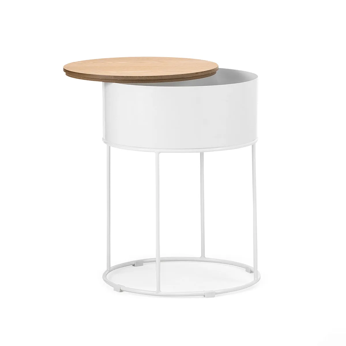 Scandinavian Round Storage Side Table