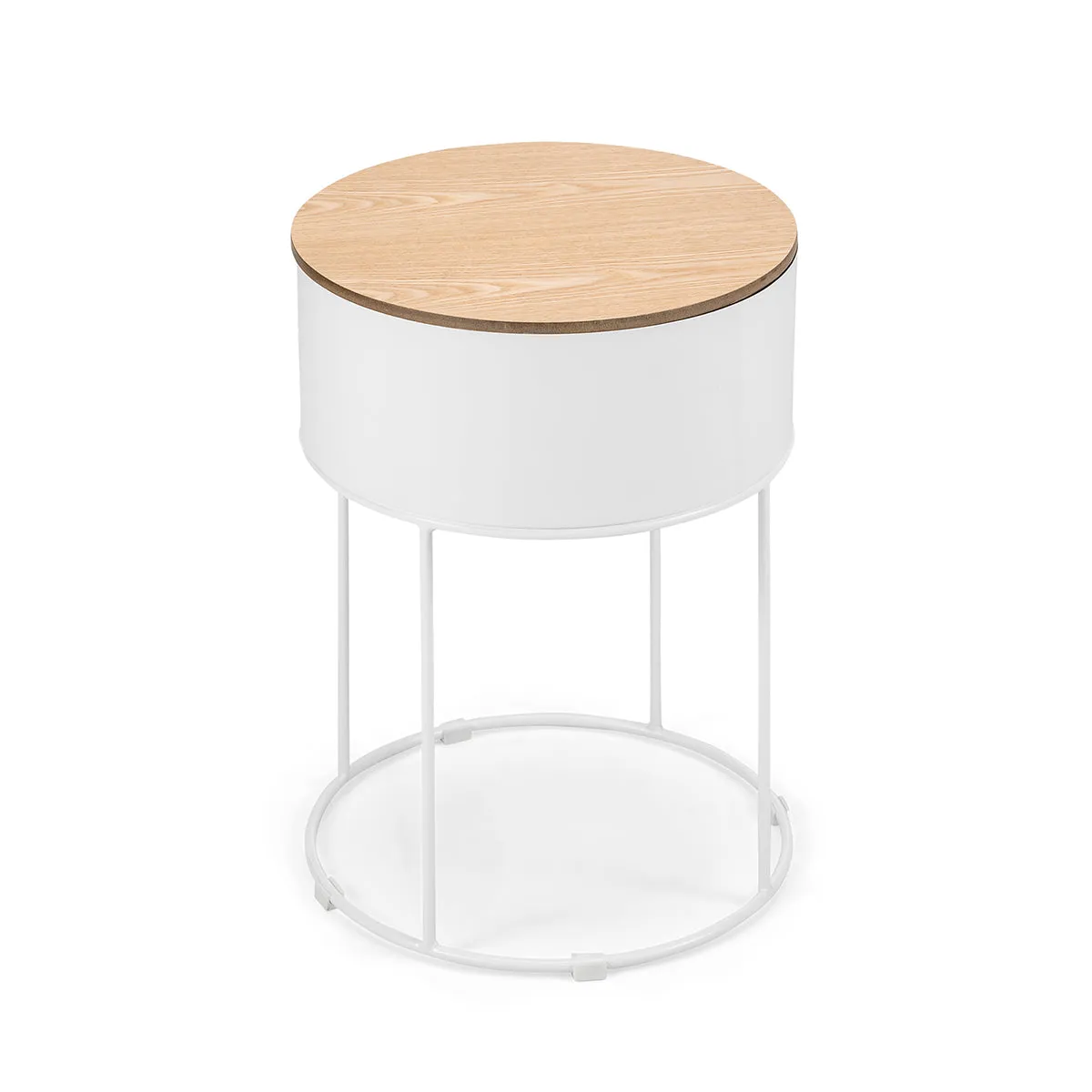 Scandinavian Round Storage Side Table