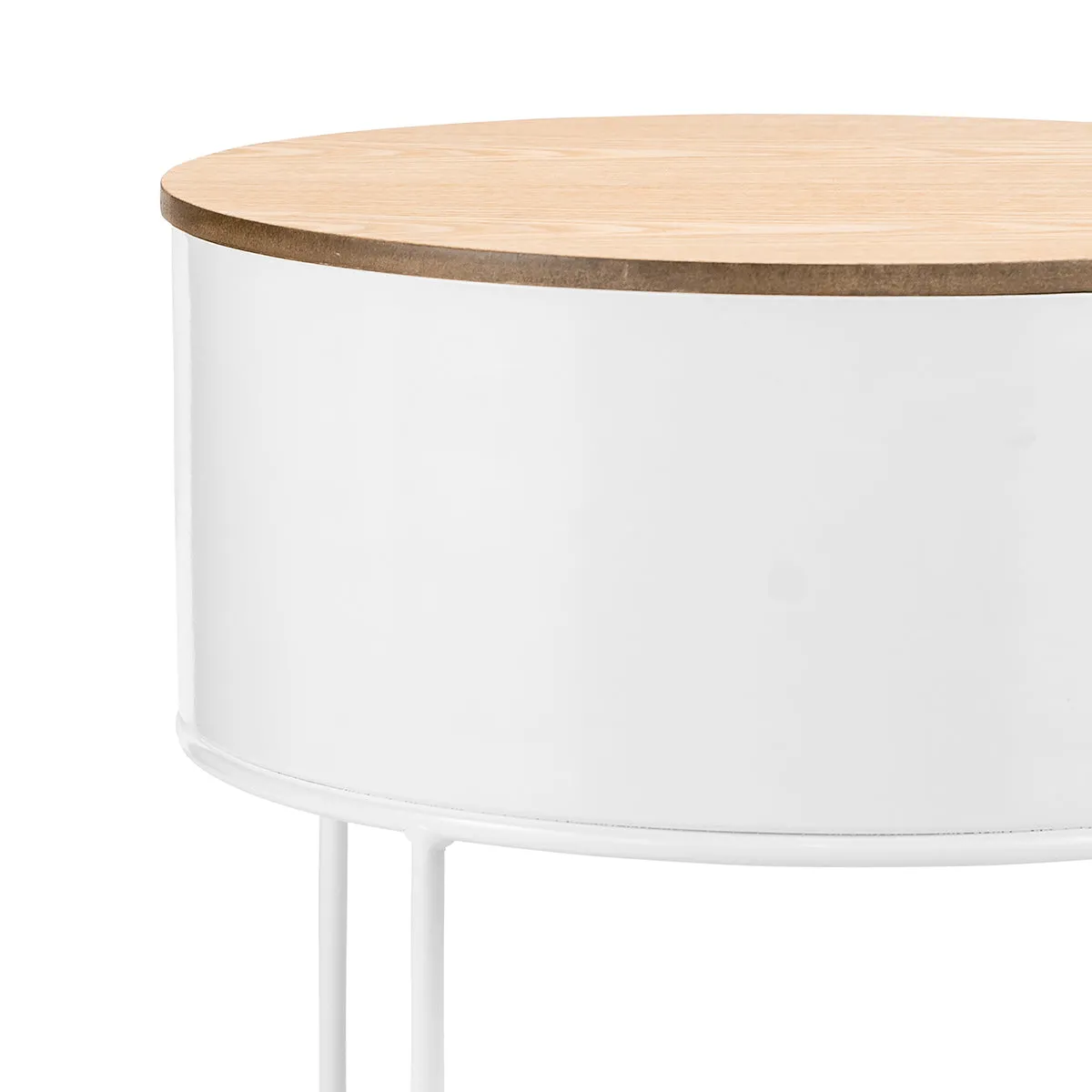 Scandinavian Round Storage Side Table
