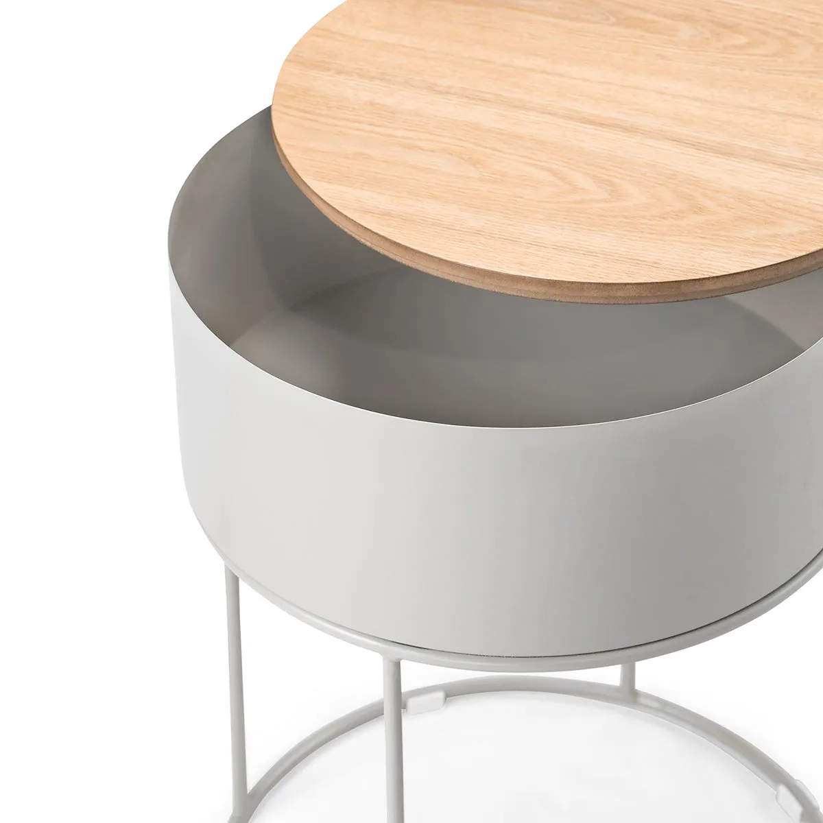Scandinavian Round Storage Side Table