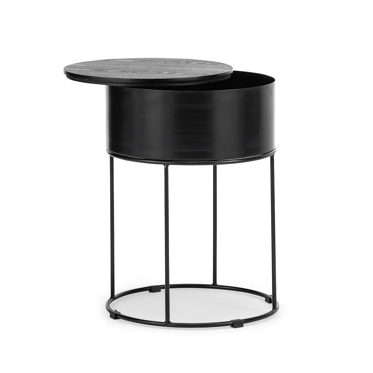 Scandinavian Round Storage Side Table