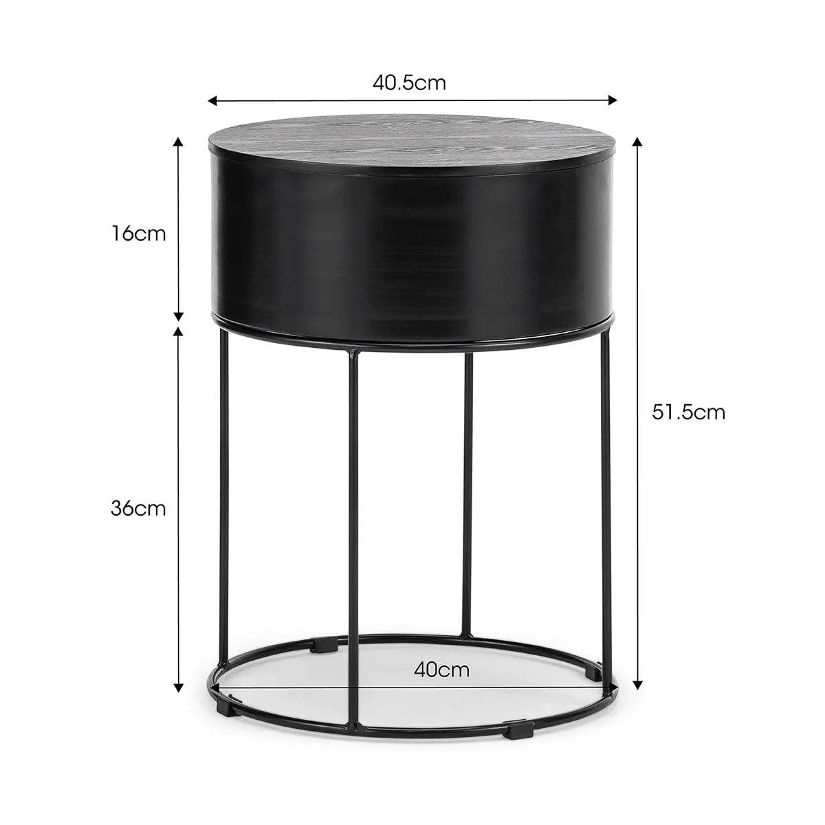 Scandinavian Round Storage Side Table