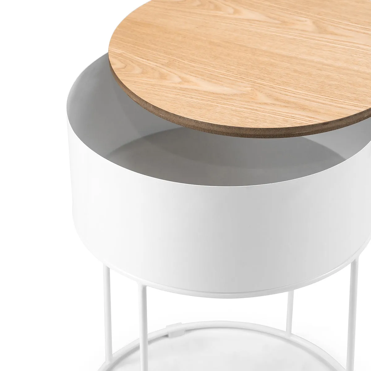 Scandinavian Round Storage Side Table