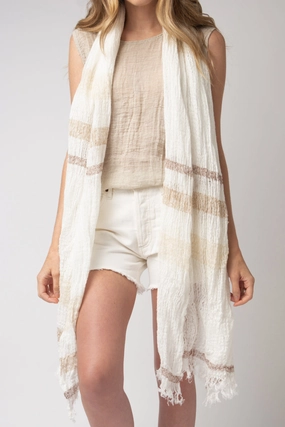 Scialle Riga Brown Scarf In Latte Big Savings Alert Save Today Only