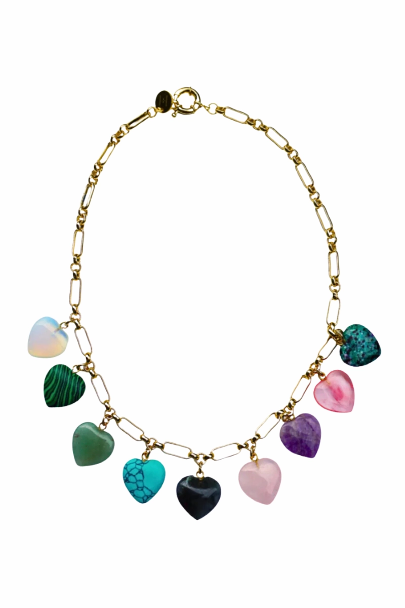 Clearance Steal Today Semi Precious Heart Necklace