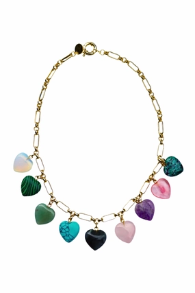 Clearance Steal Today Semi Precious Heart Necklace