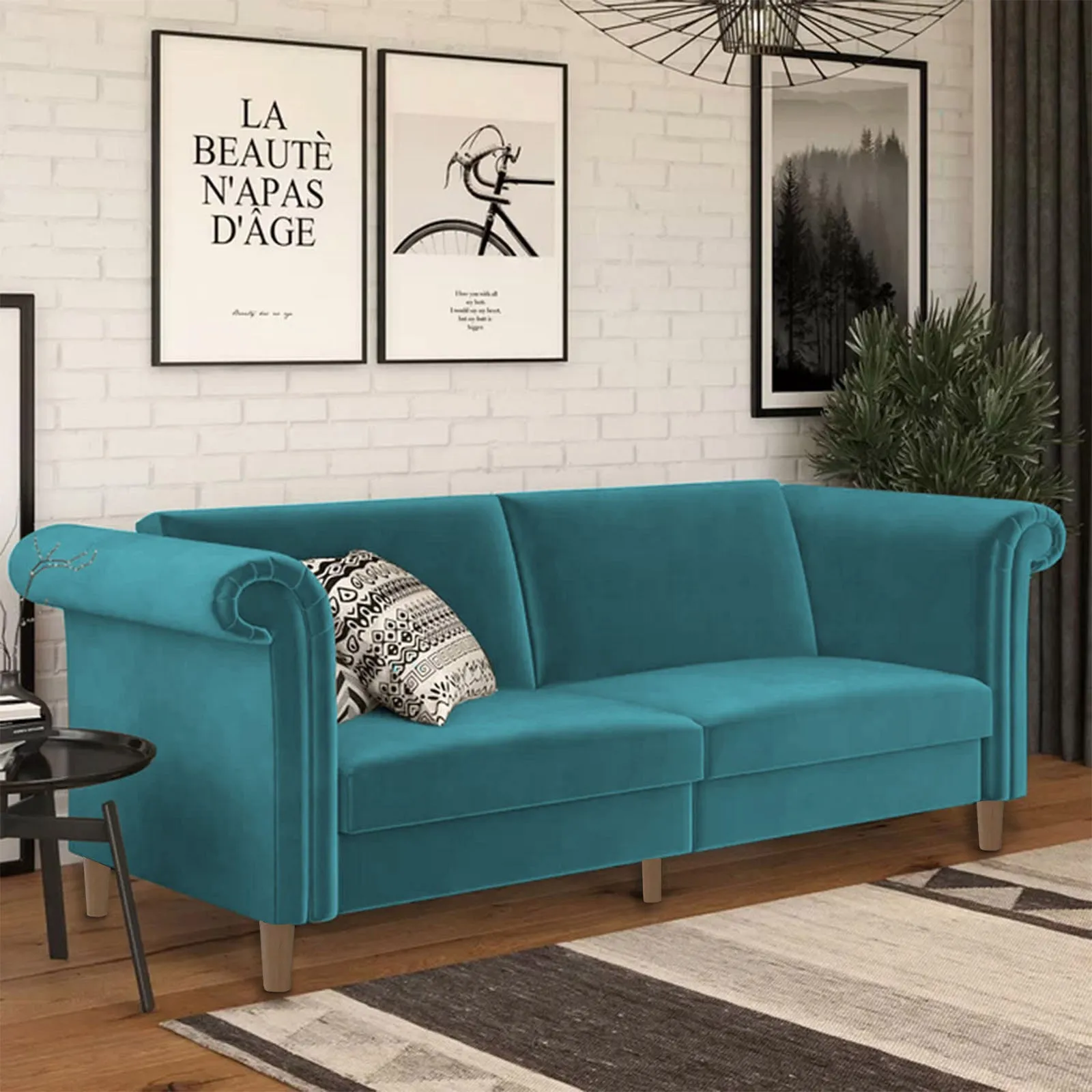 Serena 2 In 1 Sofabed Velvet Upholstered