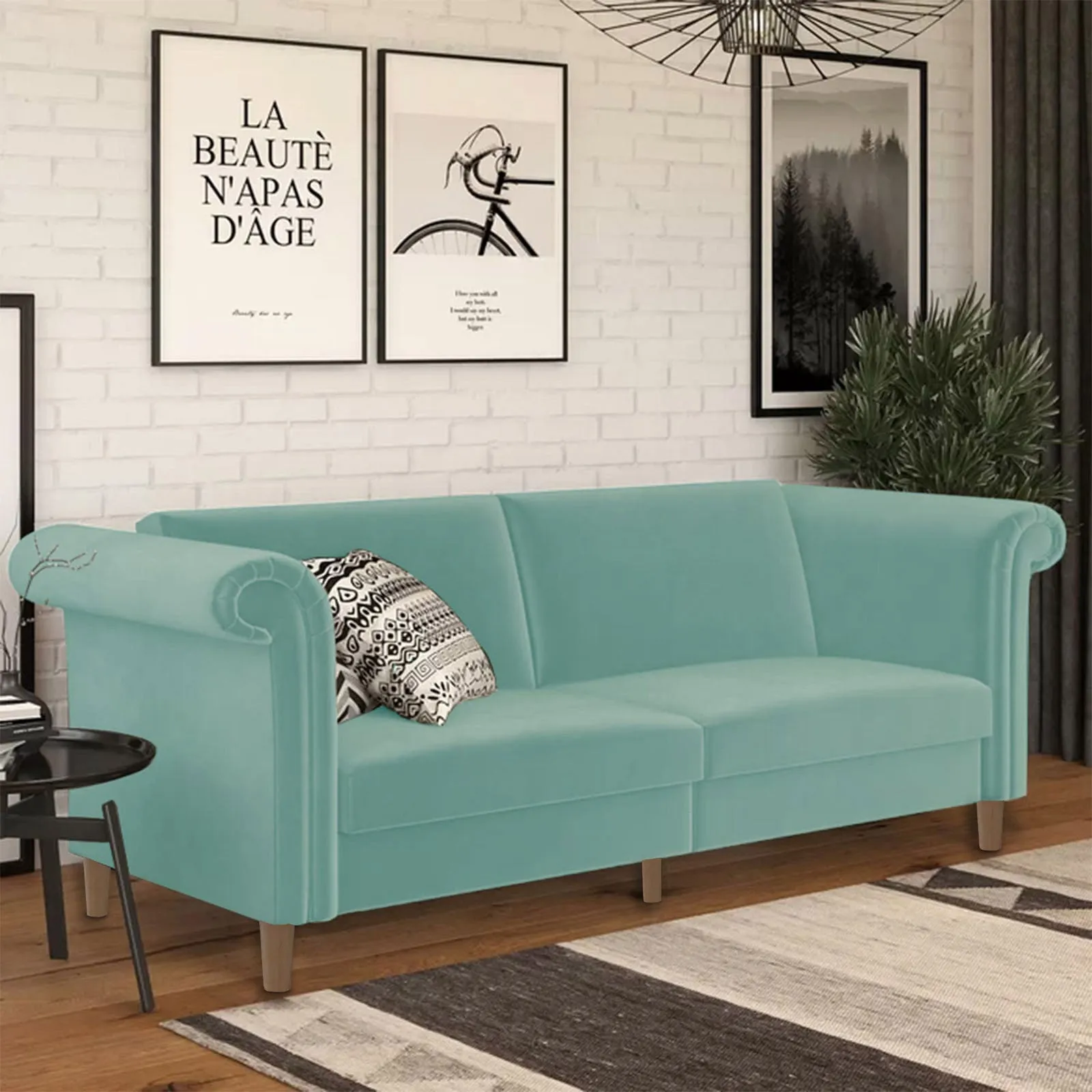 Serena 2 In 1 Sofabed Velvet Upholstered