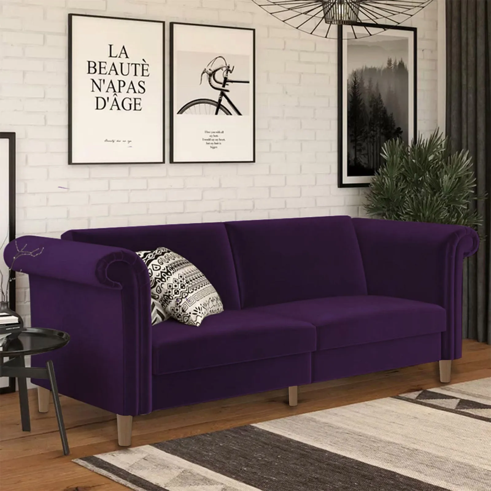 Serena 2 In 1 Sofabed Velvet Upholstered
