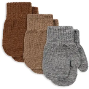 Hot Pick Sale Mega Discount Today Konges Sljd Grey Melange/Beige/Brown 3 Pack Filla Mittens