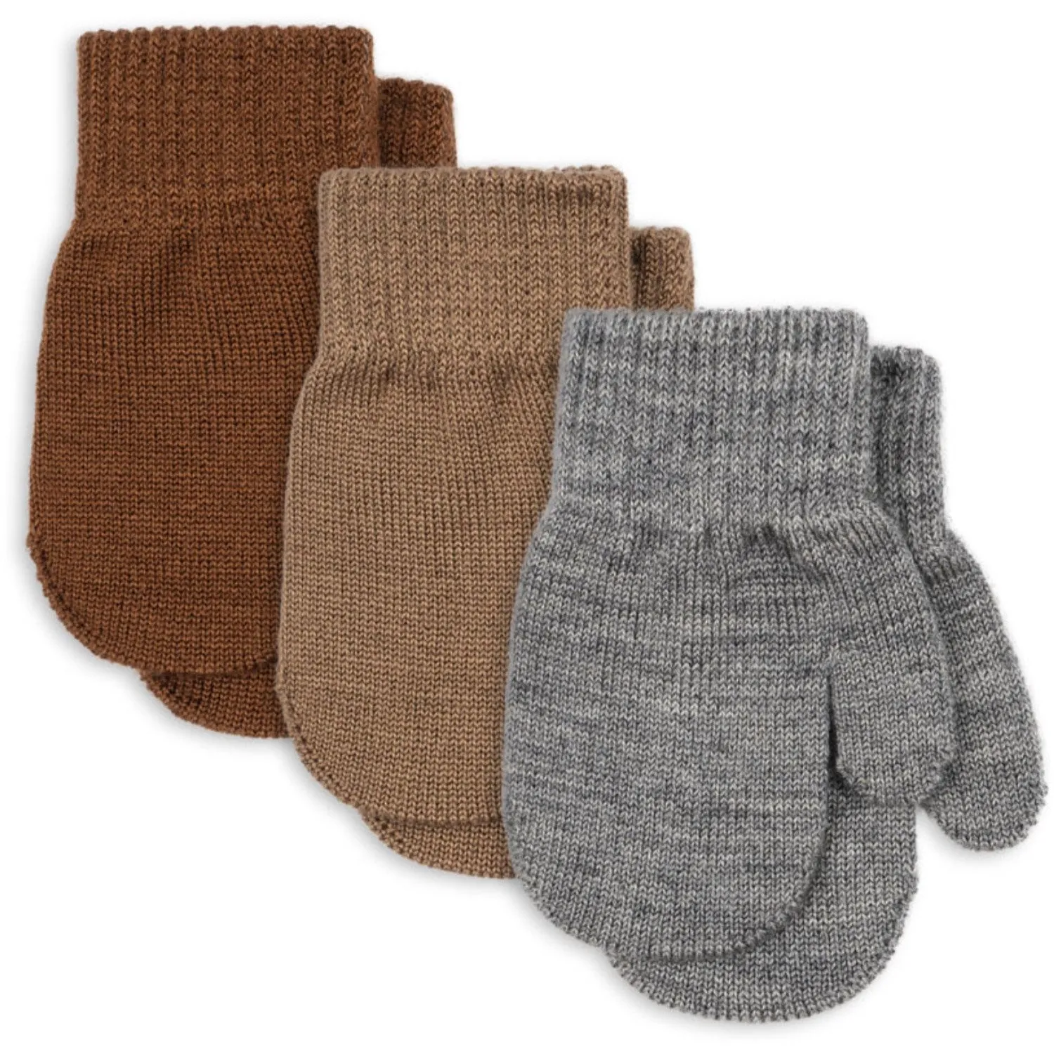 Hot Pick Sale Mega Discount Today Konges Sljd Grey Melange/Beige/Brown 3 Pack Filla Mittens