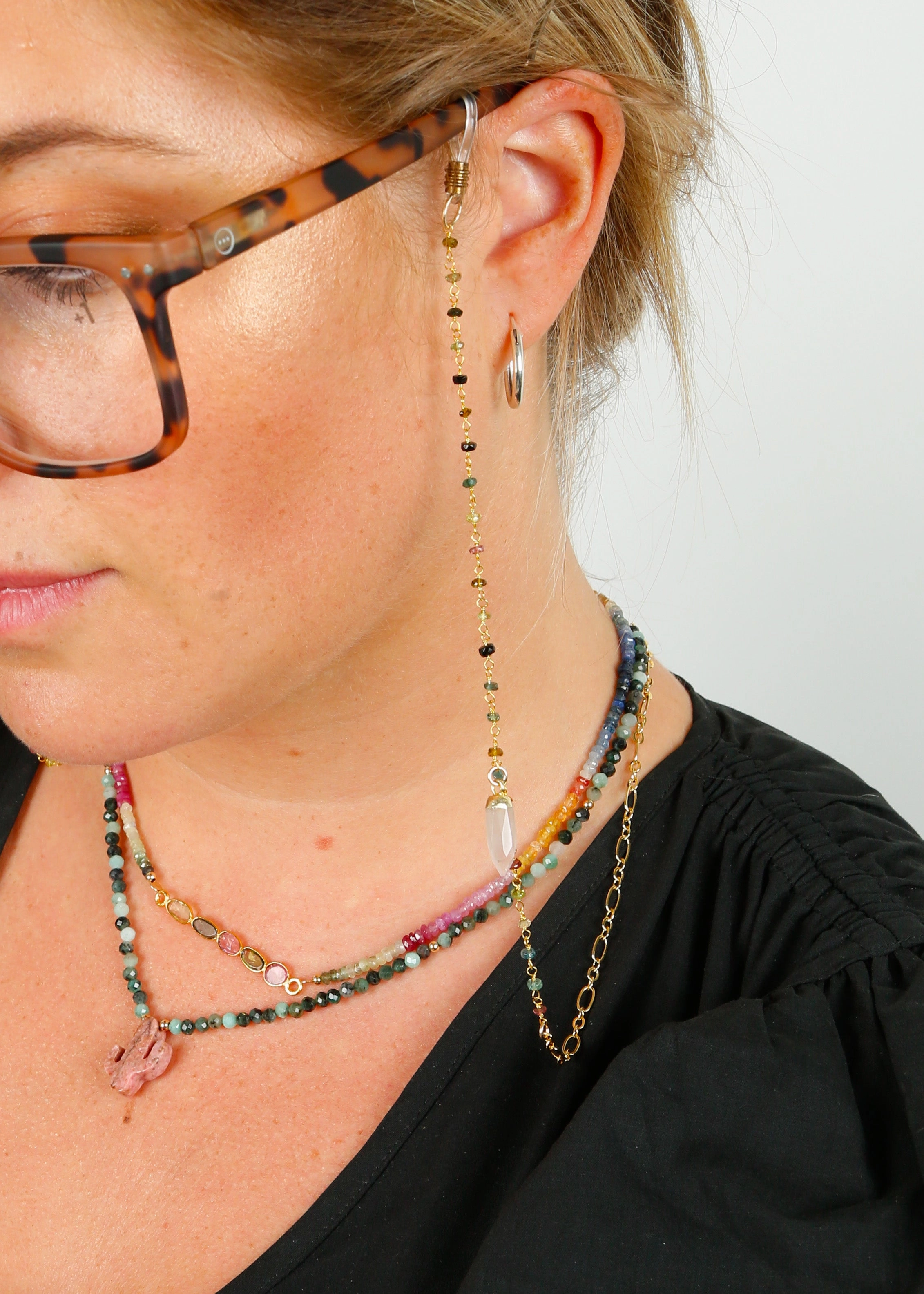 Zoi Les Bains Glasses Chains, Tourmaline, Moon, Snake Todays Best Deal