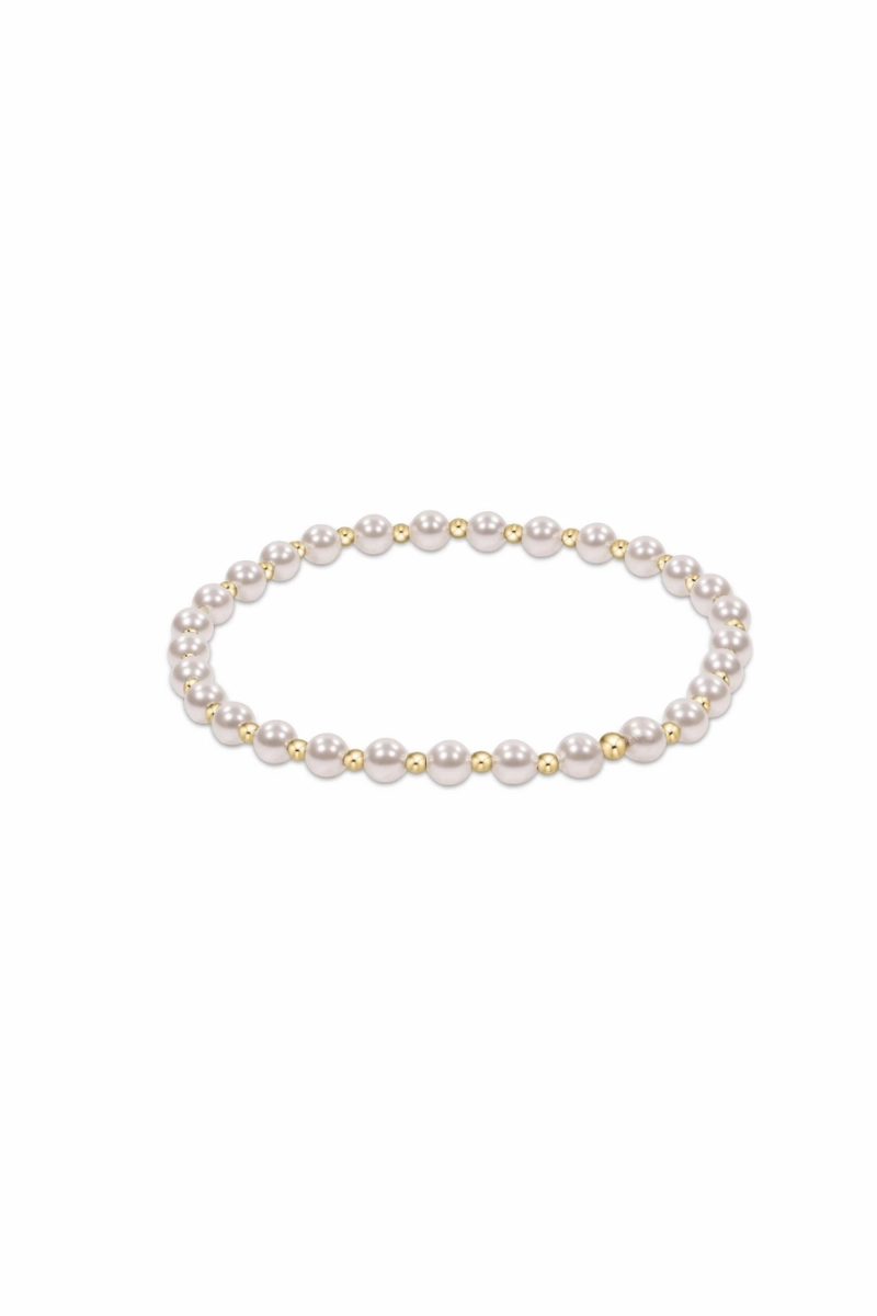 Classic Grateful Pattern 4Mm Bead Bracelet Pearl Gift Ideas Galore Special Occasion Discount
