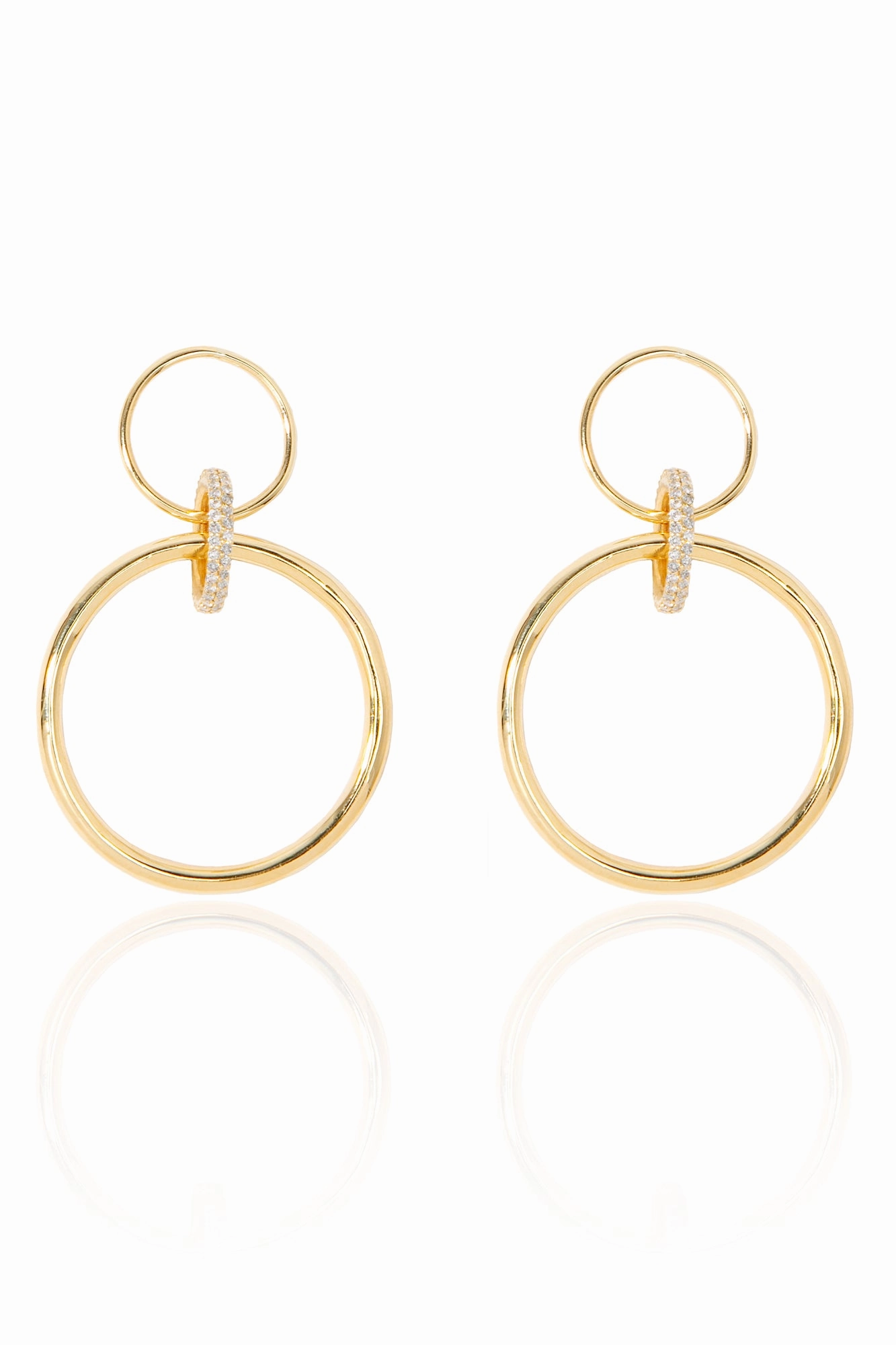 Grab Your Savings Diamond Mini Twisted Trinity Hoops In Yellow Gold