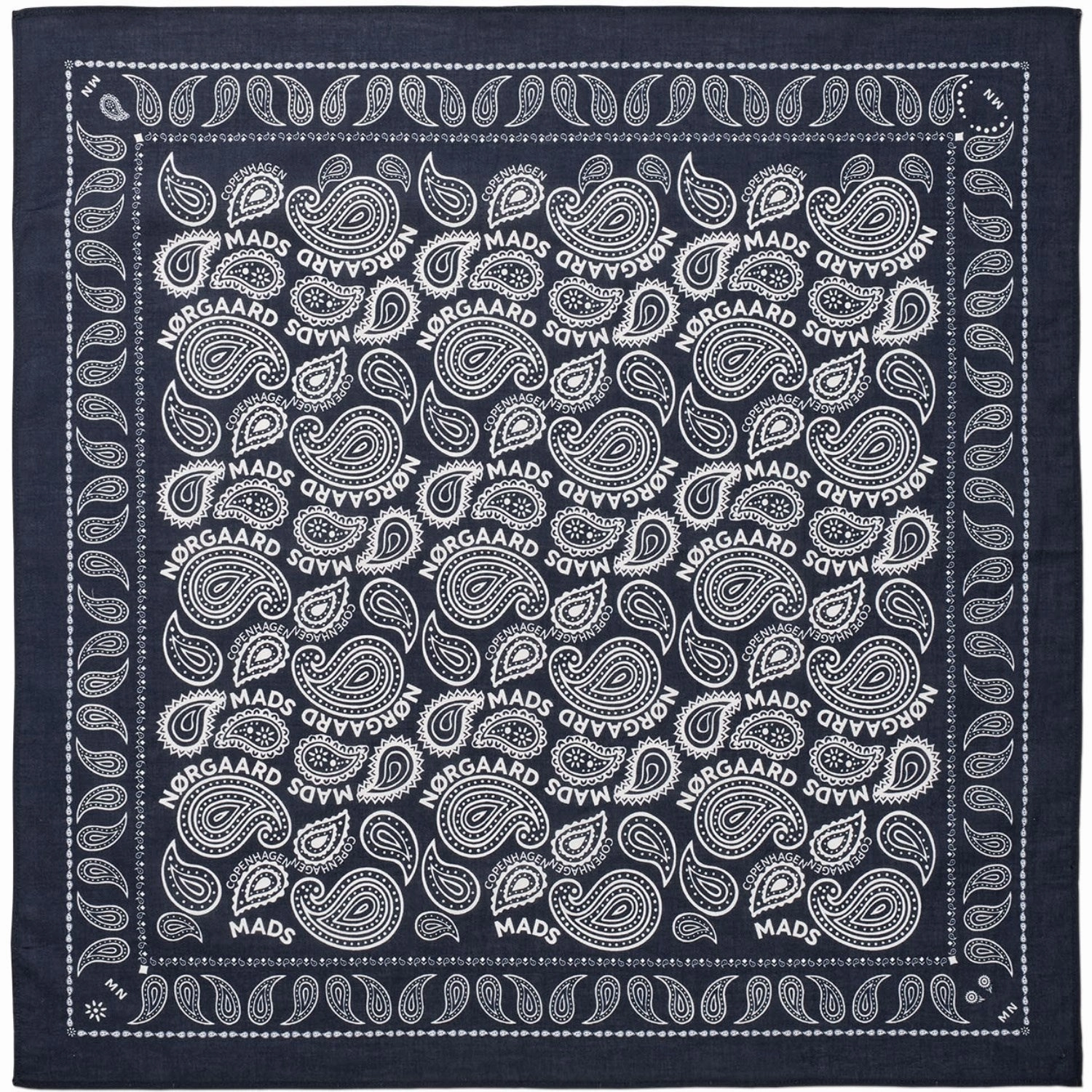 Mads Nrgaard Parisian Night Soft Cotton Paisley Scarf Solid Clearance Sale