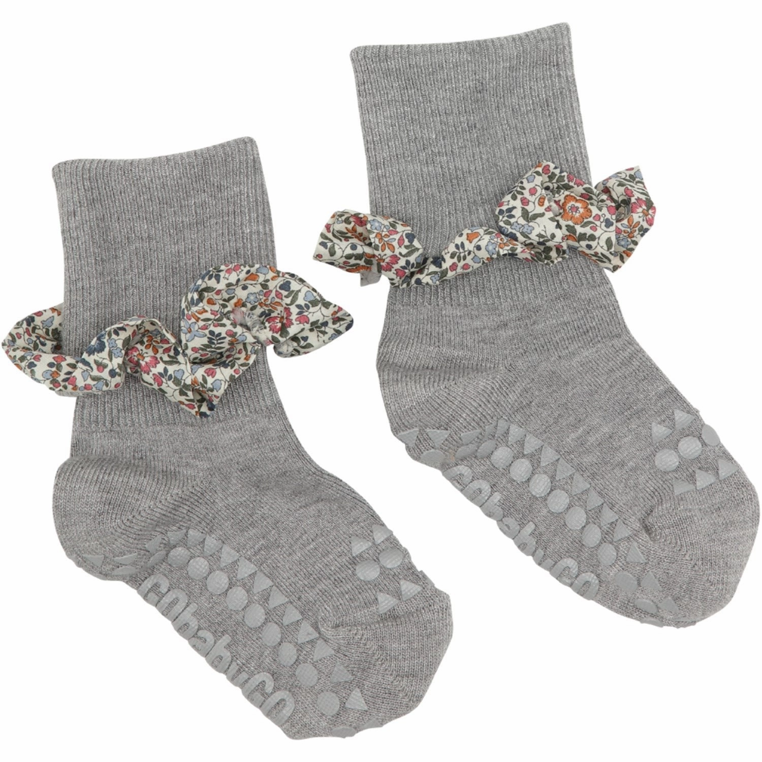Price Drop Today Gobabygo Grey Melange / Katie And Millie Orange Non-Slip Socks Bamboo / Liberty