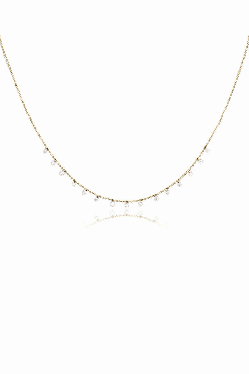 Celeste 15 Floating Diamond Necklace In Yellow Gold Mega Hot Offer Hot Sale Frenzy