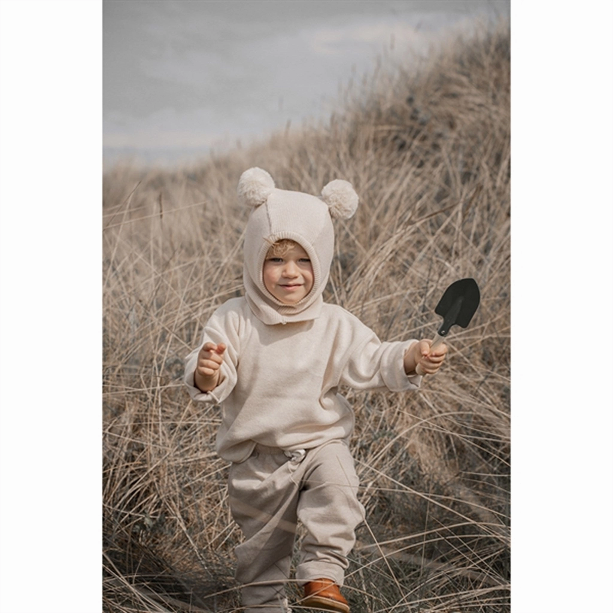 Sale Ending Soon Huttelihut Knotty Balaclava Single Layer W. Pompom Off White