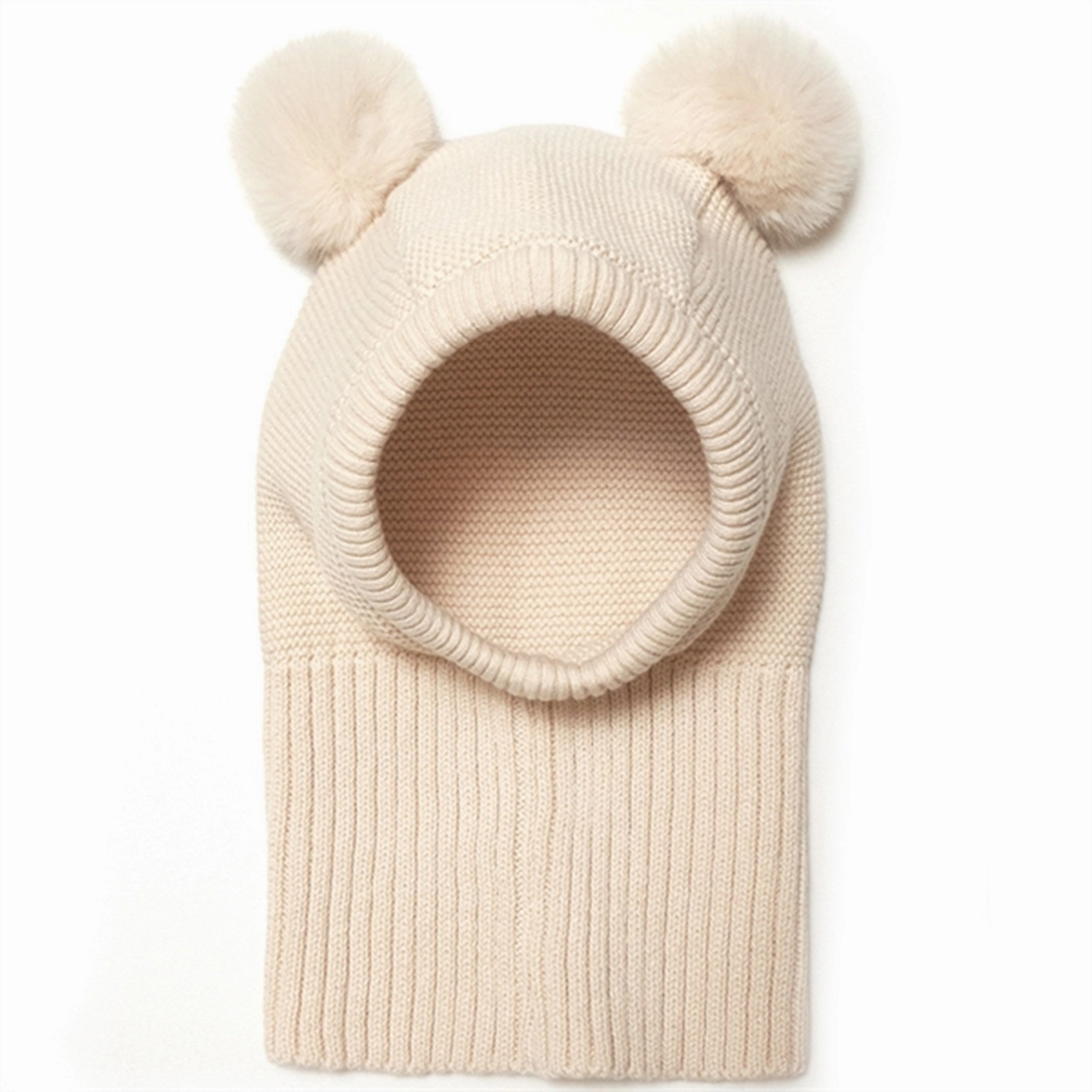 Huttelihut Knotty Balaclava Single Layer W. Pompom Off White Today Only Hot Pick