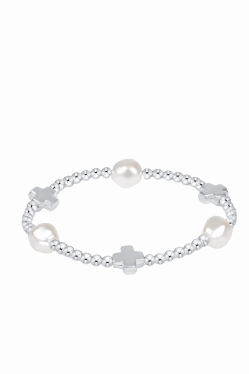 Instant Savings Inside Must-Have Clearance Signature Cross Admire Pearl Bead Bracelet - Sterling