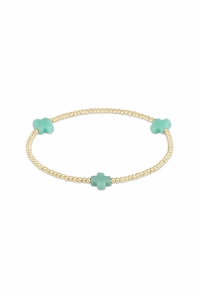 Signature Cross Gold Pattern 2Mm Bead Bracelet - Mint Grab It Before Gone