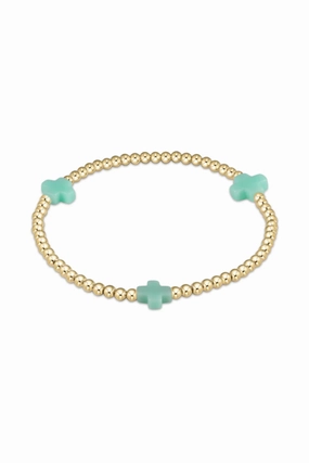 Signature Cross Gold Pattern 3Mm Bead Bracelet - Mint Limited Stock Hot Deal