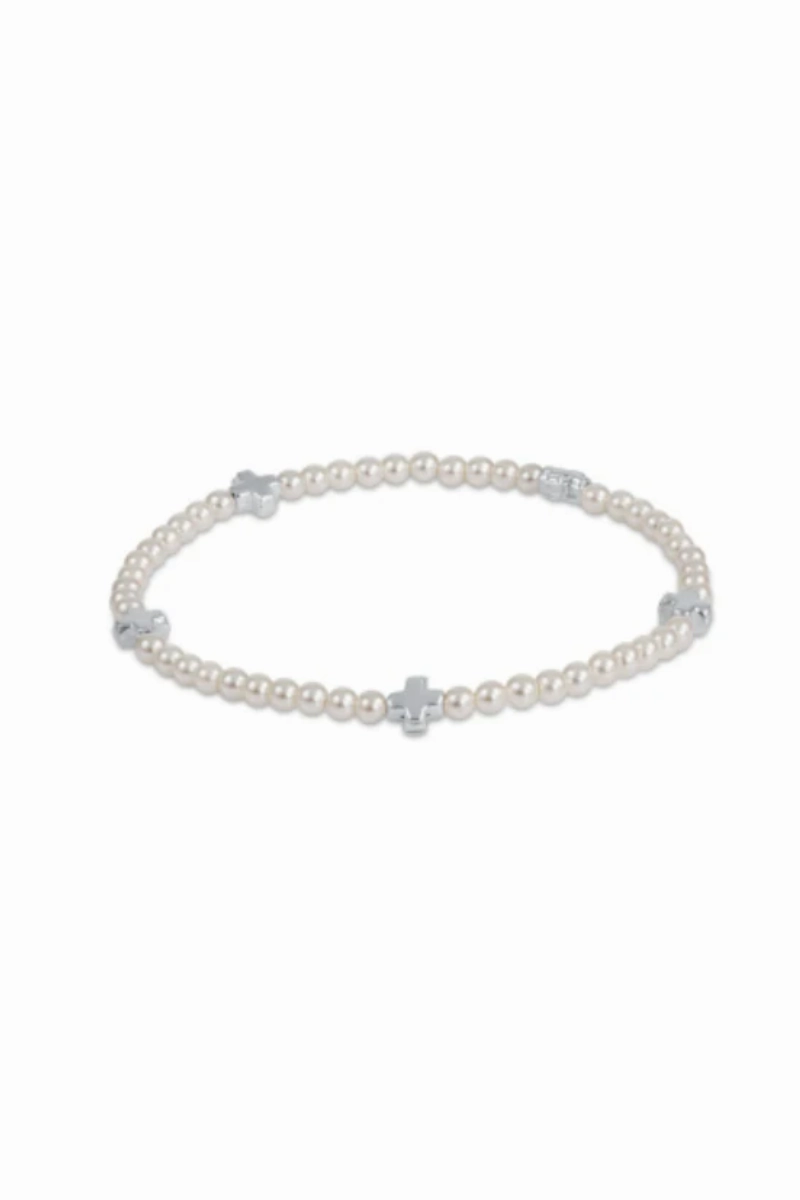 Signature Cross Small Pearl Pattern 3Mm Bead Bracelet - Sterling Daily Special Offer Best Deal Today