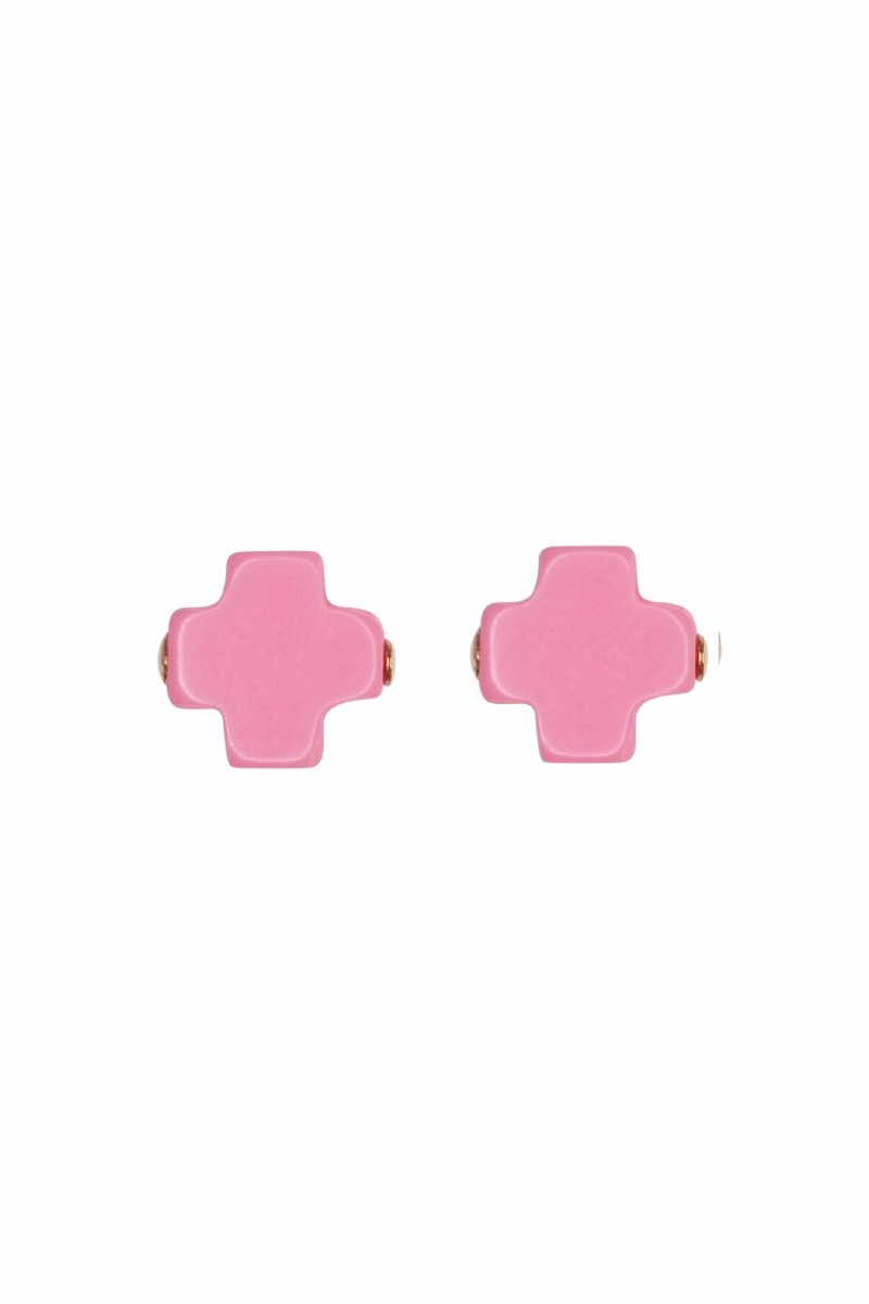 Signature Cross Stud - Bright Pink Grab & Save Today