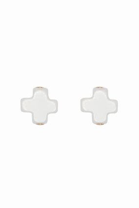 Signature Cross Stud - Off White Hot Deal Alert