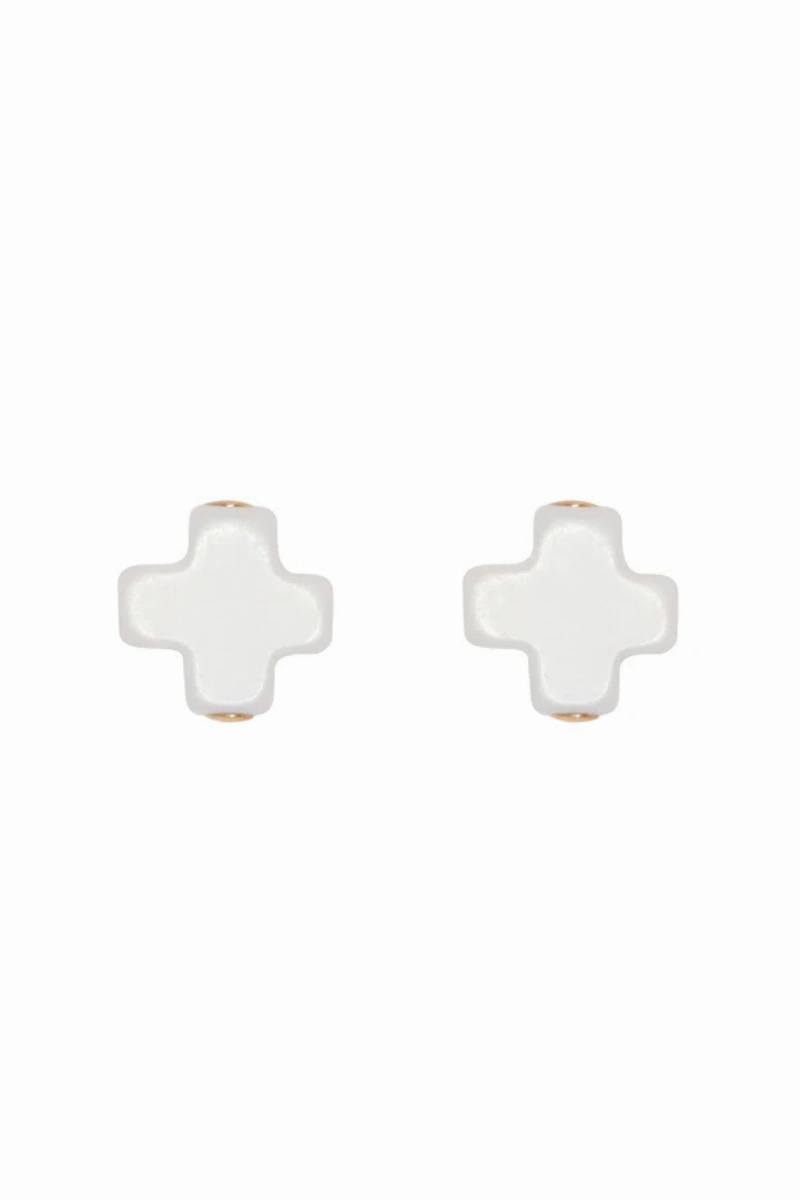 Signature Cross Stud - Off White Hot Deal Alert