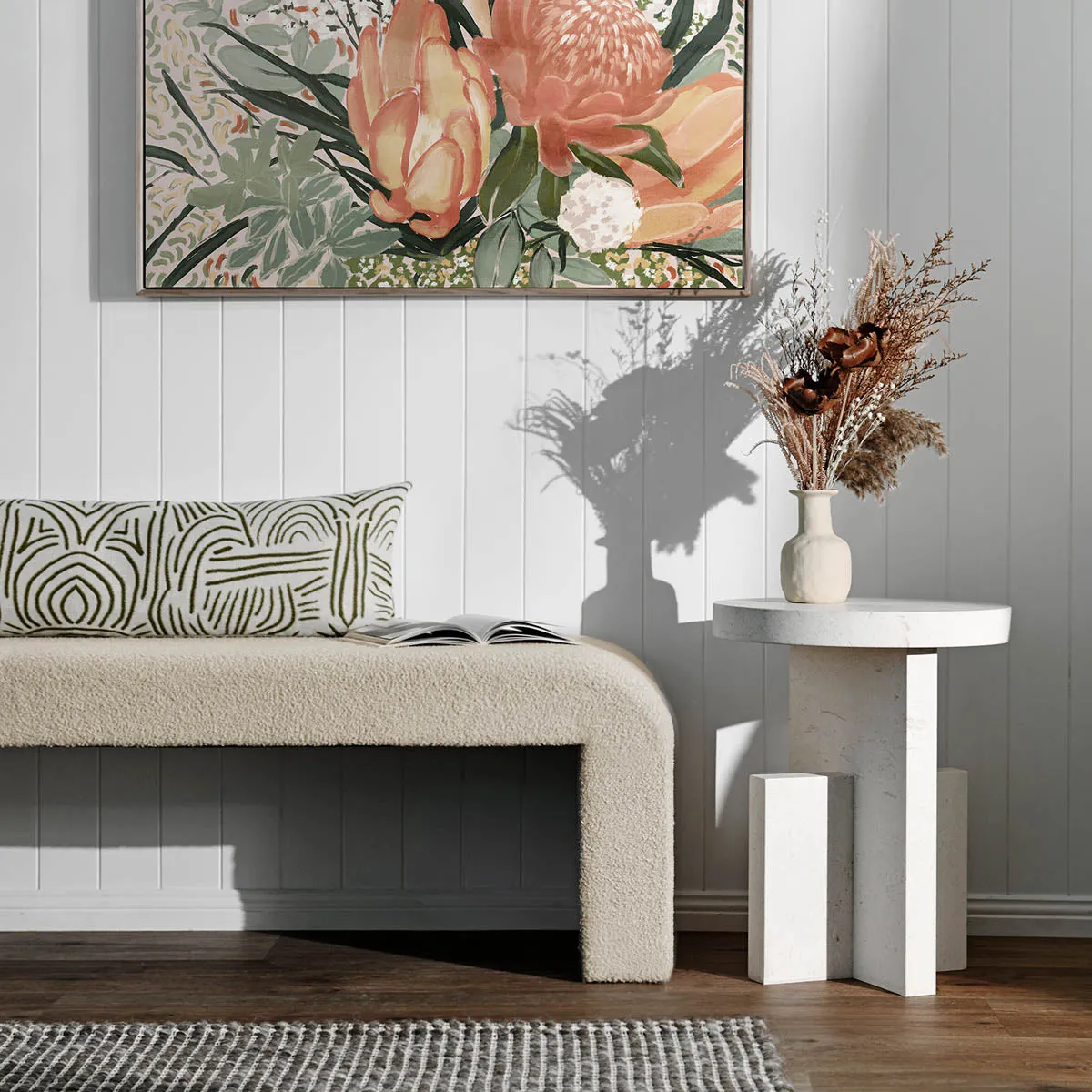 Silas Side Table (Limestone)