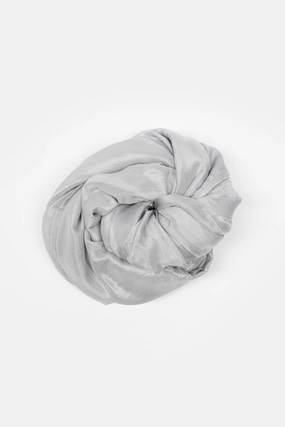 Silk Habotai Light Scarf Extra Pale Silver Flash Offer Today