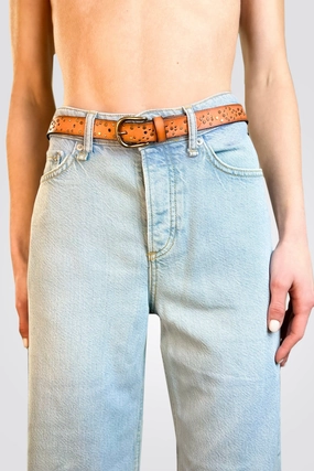 Todays Hot Savings Skinny Studded Belt - Orange
