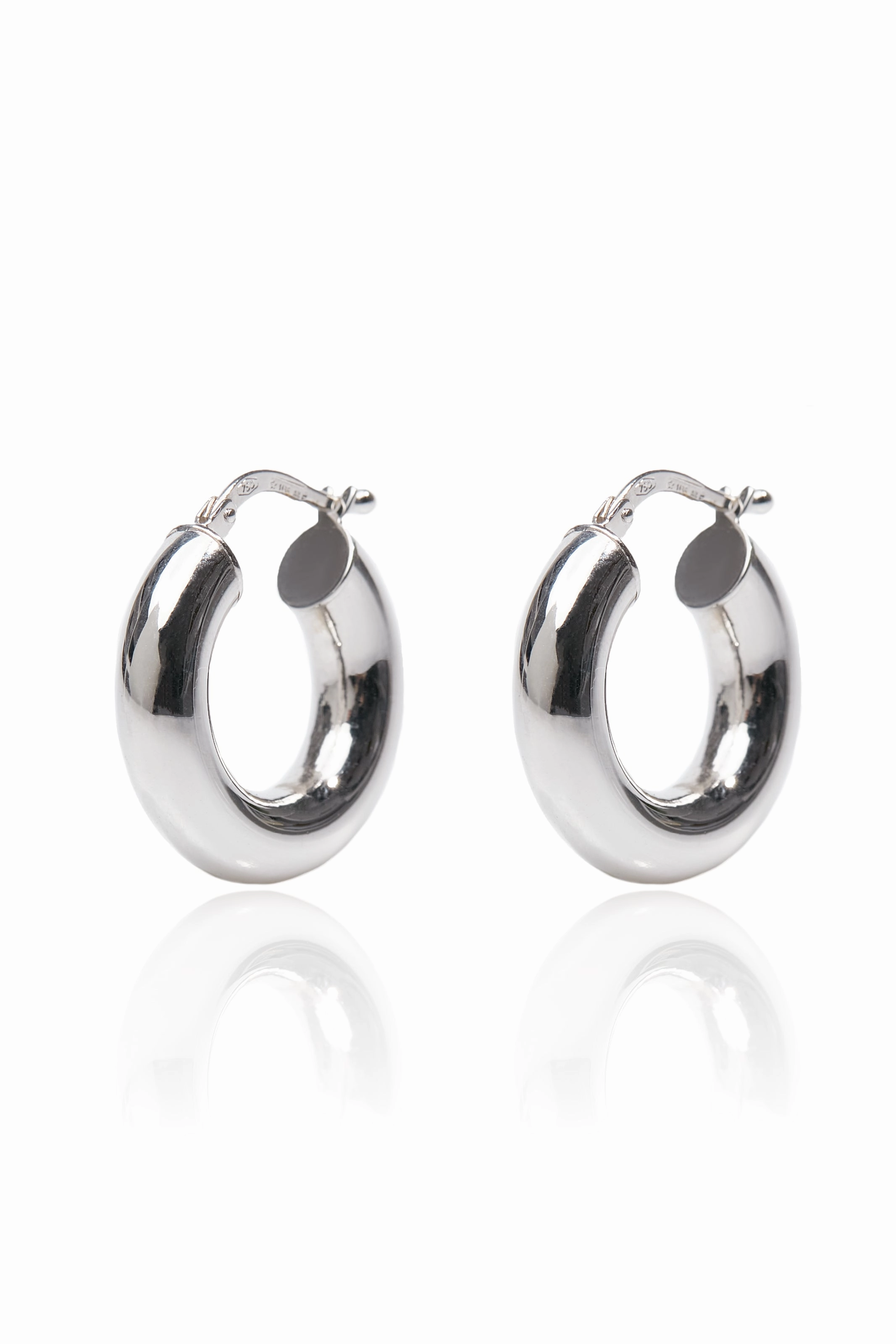 Mega Savings Now Small Chunky Hoops In 18K White Gold