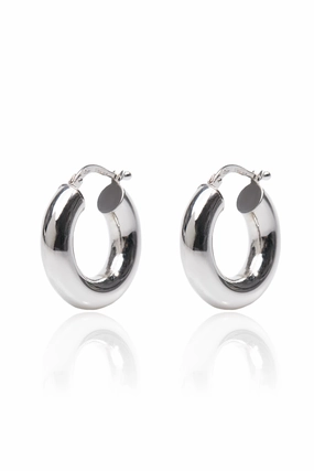 Mega Savings Now Small Chunky Hoops In 18K White Gold