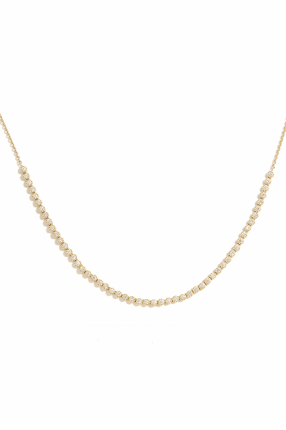 Small Diamond Tennis Necklace In Yellow Gold Grab It Before Gone Flash Sale Alert Now