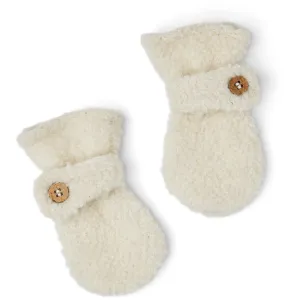 Special Deal Frenzy Smallstuff Off White Mittens Boucl Merino Wool