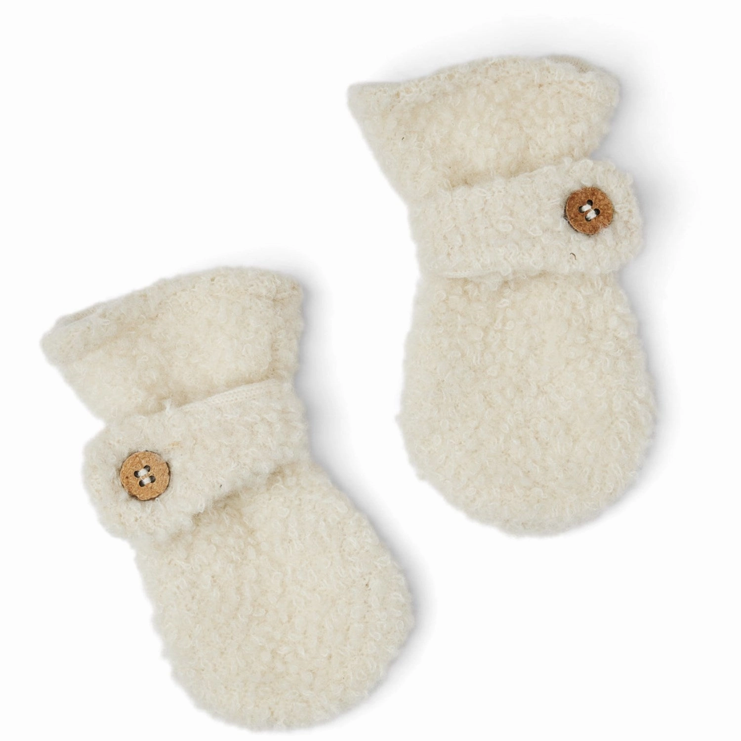 Special Deal Frenzy Smallstuff Off White Mittens Boucl Merino Wool