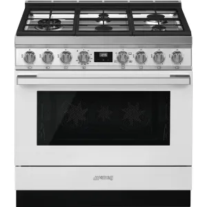 SMEG PORTOFINO 36" Gas Range - White - CPF36UGGWH